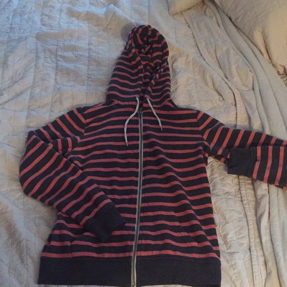 Peach and grey striped sweatshirt - Picture 1 of 1